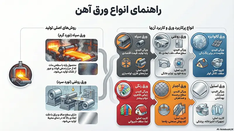 راهنمای انواع ورق آهن و کاربردها